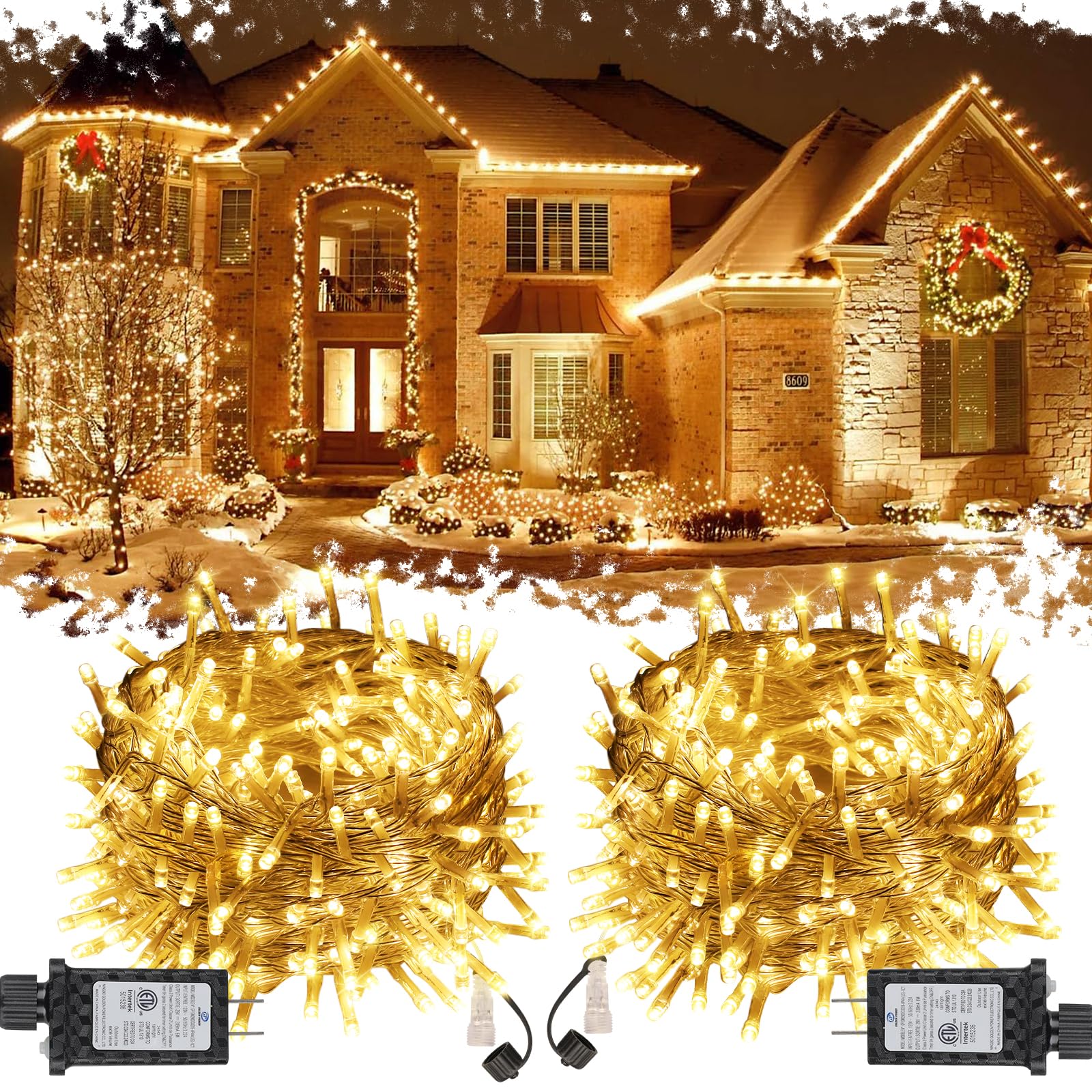 FairyGlim 2-Pack 136FT 400 LED Connectable String Lights