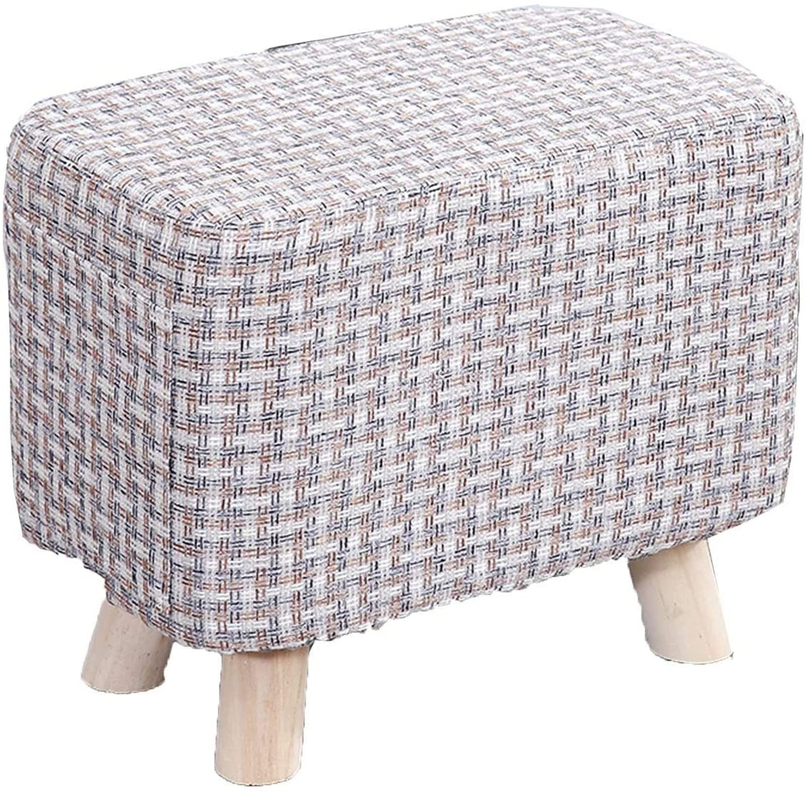 Tabouret repose-pieds rectangulaire en tissu lavable de 40x25x35cm pour salon et chambre