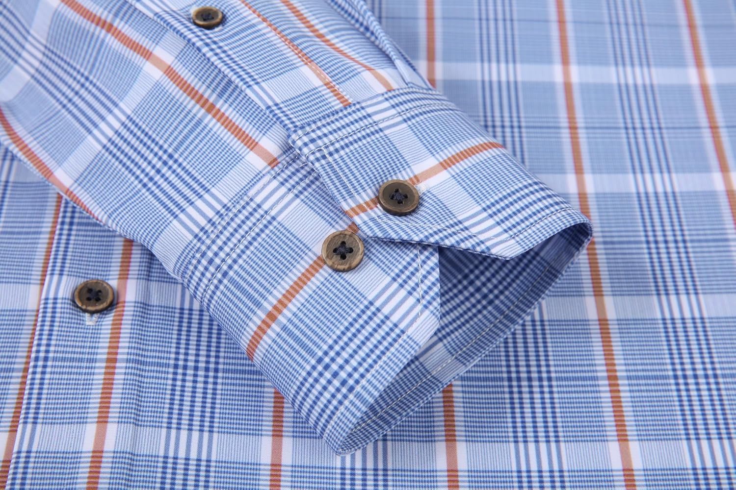 Alex Vando Mens Button Down Shirts Wrinkle Free 4-Way Stretch Print Business Casual Shirt - Image 5