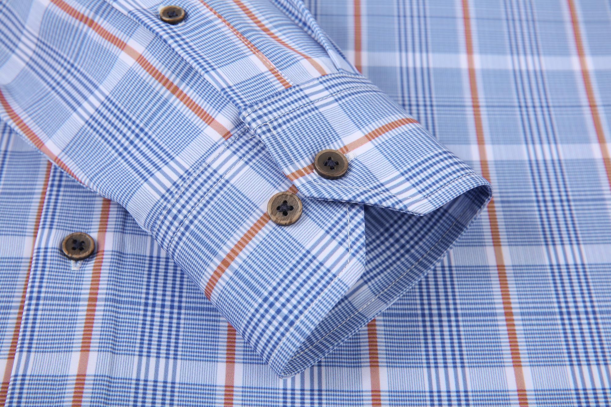Alex Vando Camisas de Vestir Estampadas para Hombre Manga Larga, Ajuste Regular con Botones