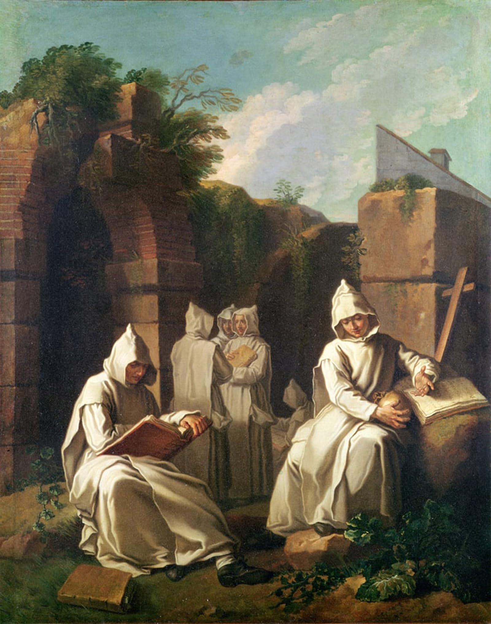 SERENDIPITP Retro Picture Poster Wall Art Pictures Painting Carthusian Monks by Étienne Jeaurat Wall Art Canvas Print for Wall Decor 60x90cm
