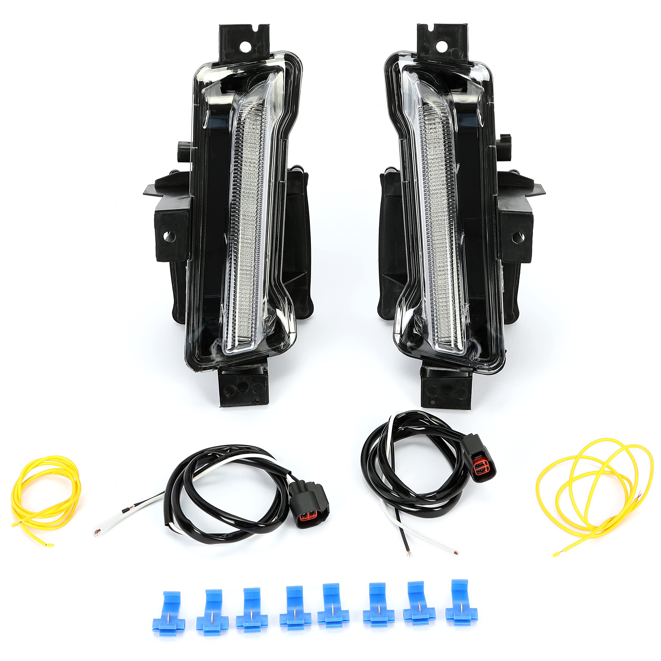 HECASADRL Daytime Running Light Fog Lamps Compatible with 2016-2022 Chevy Camaro ZL1 Replacement for GM2562109 GM2563109 No Turn Signal Function (Clear Lens+Black Housing)