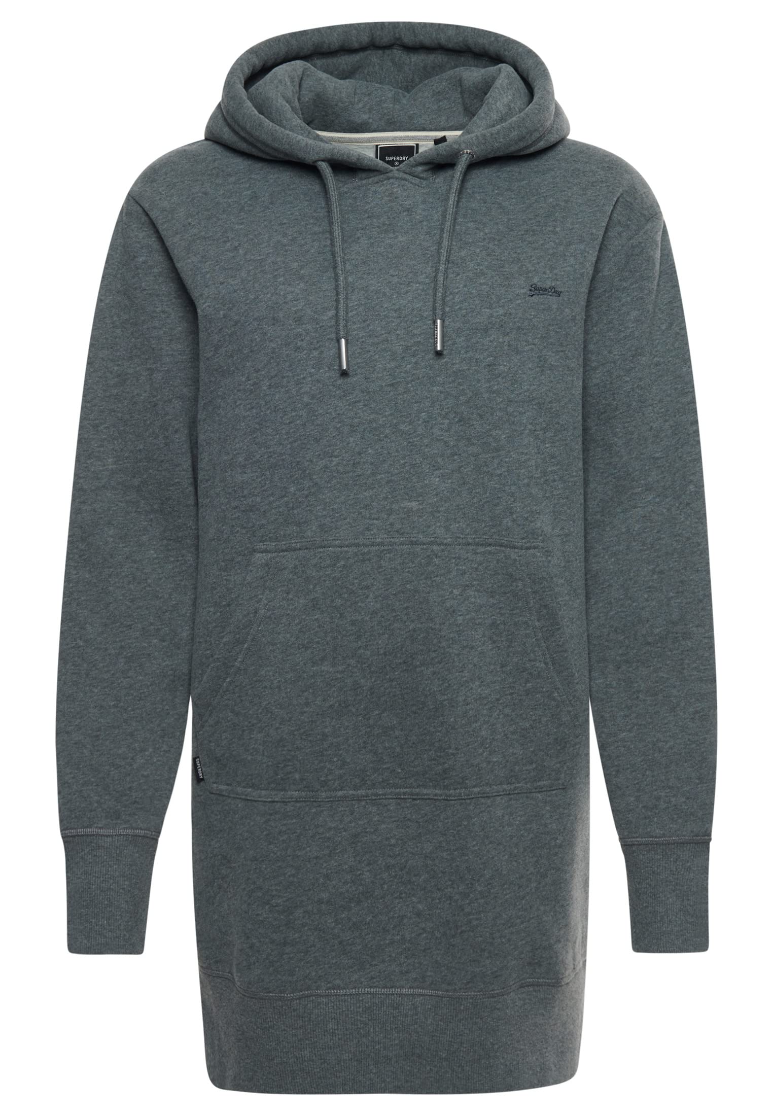 Superdry Women's Rich Mottled Anthracite Embroidered Hoodie Dress Vintage Logo