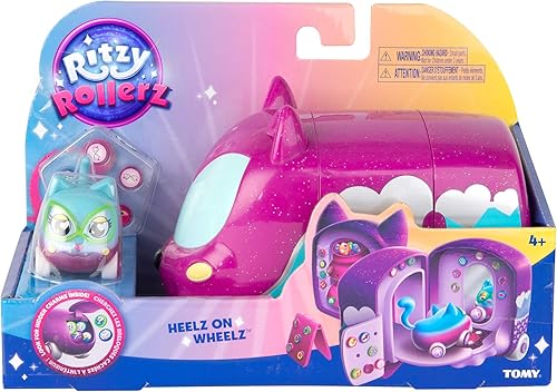 Miniatura 8 de Tomy Ritzy Rollerz - Coches de juguete con dijes sorpresa, Heelz on Wheelz Zapatería con Helena Heelz