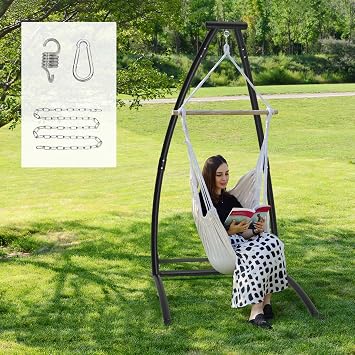 G TALECO GEAR C-Type Hanging Hammock Chair Stand, Heavy Steel Swing Hammock Chair Stand, Suitable for Indoor and Outdoor Swing FrameSeat not Include