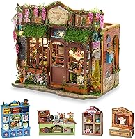 Vista 9 de TuKIIE Kit de muebles de casa de muñecas en miniatura, a escala 1:24, accesorios para casa de muñecas de madera, a prueba de polvo y movimiento