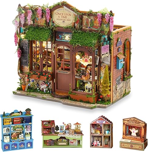 Miniatura 9 de TuKIIE Kit de muebles de casa de muñecas en miniatura, a escala 1:24, accesorios para casa de muñecas de madera, a prueba de polvo y movimiento