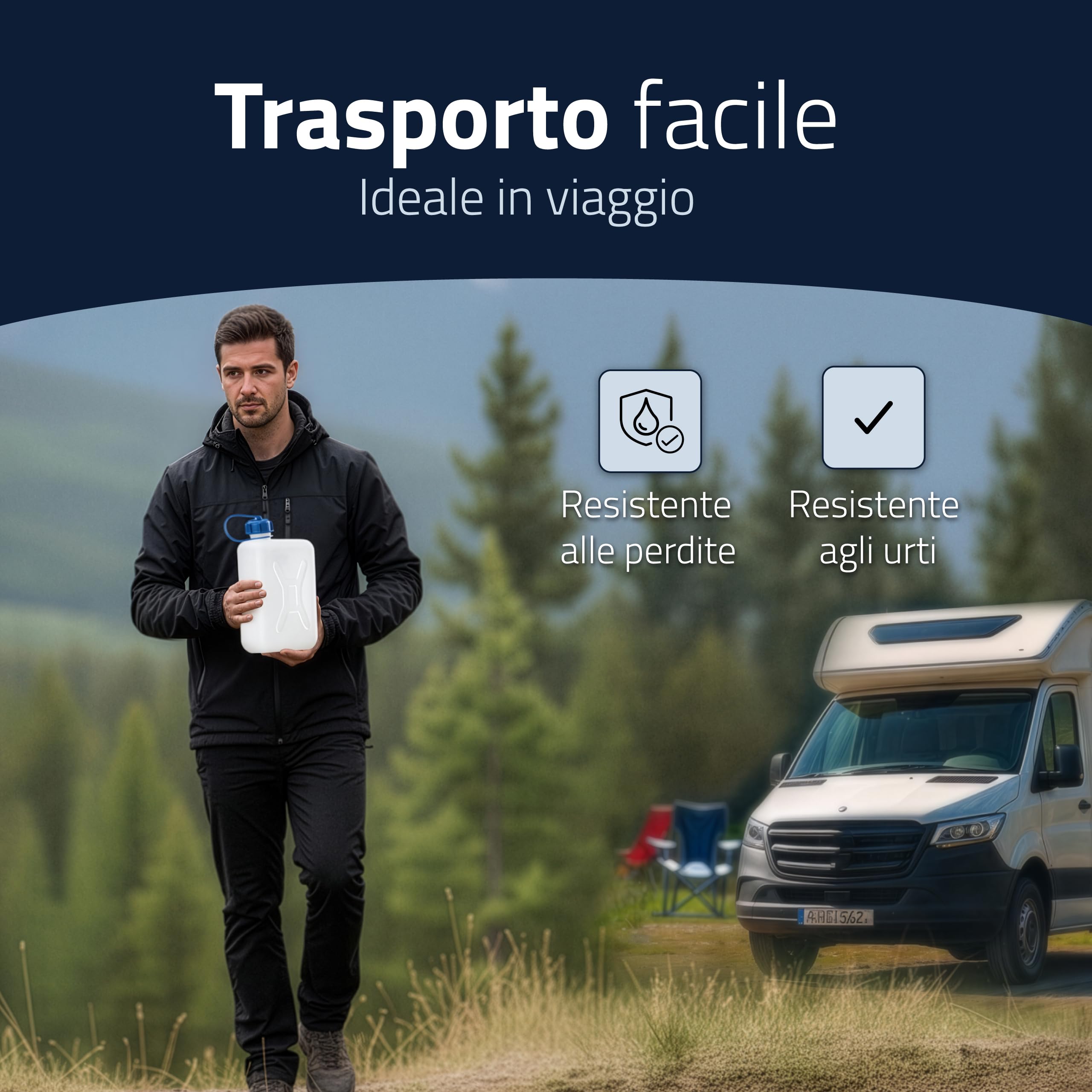 hünersdorff Tanica per acqua ECO con tappo avvitabile, 2 l, 810250