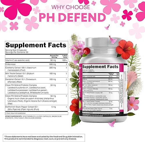 Miniatura 4 de Clean Nutraceuticals Probióticos vaginales para mujeres + prebióticos 20 mil millones de pastillas de arándano con D-manosa 500 mg para equilibrio