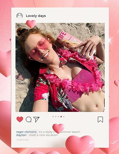 Miniatura 7 de 2 lentes de sol con forma de corazón para mujer, de gran tamaño, sin marco, divertidos lentes de sol para recuerdos de fiesta