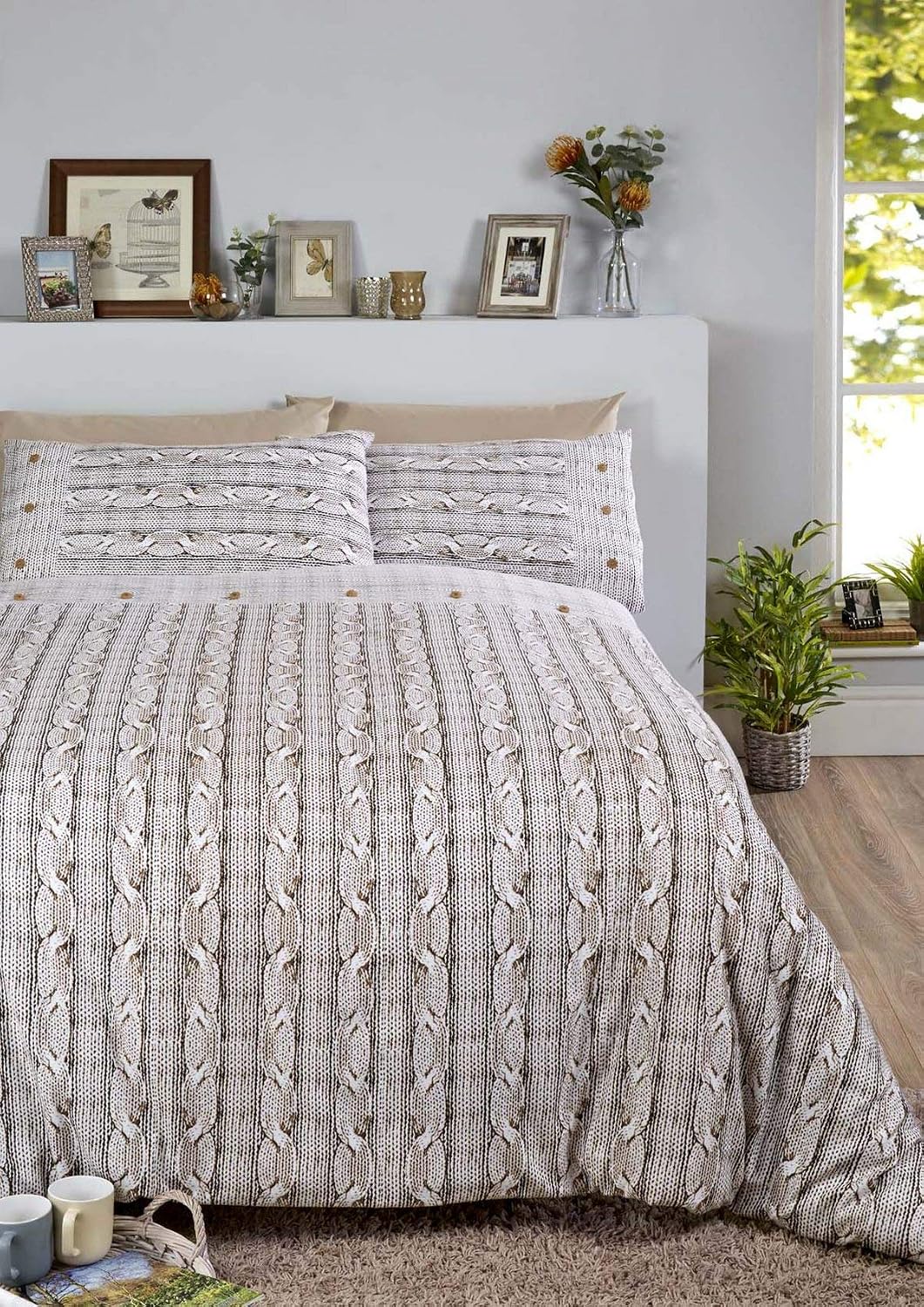 Rapport Biber Home Arran Bettwäsche – Gebürstete Baumwolle, Naturfarben, Set Für Einzelbett