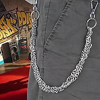 Vista 27 de Cadenas punk unisex para pantalones, cadenas de cinturón de alta resistencia, pantalones de hip hop, cadena de jeans con cierres de langosta