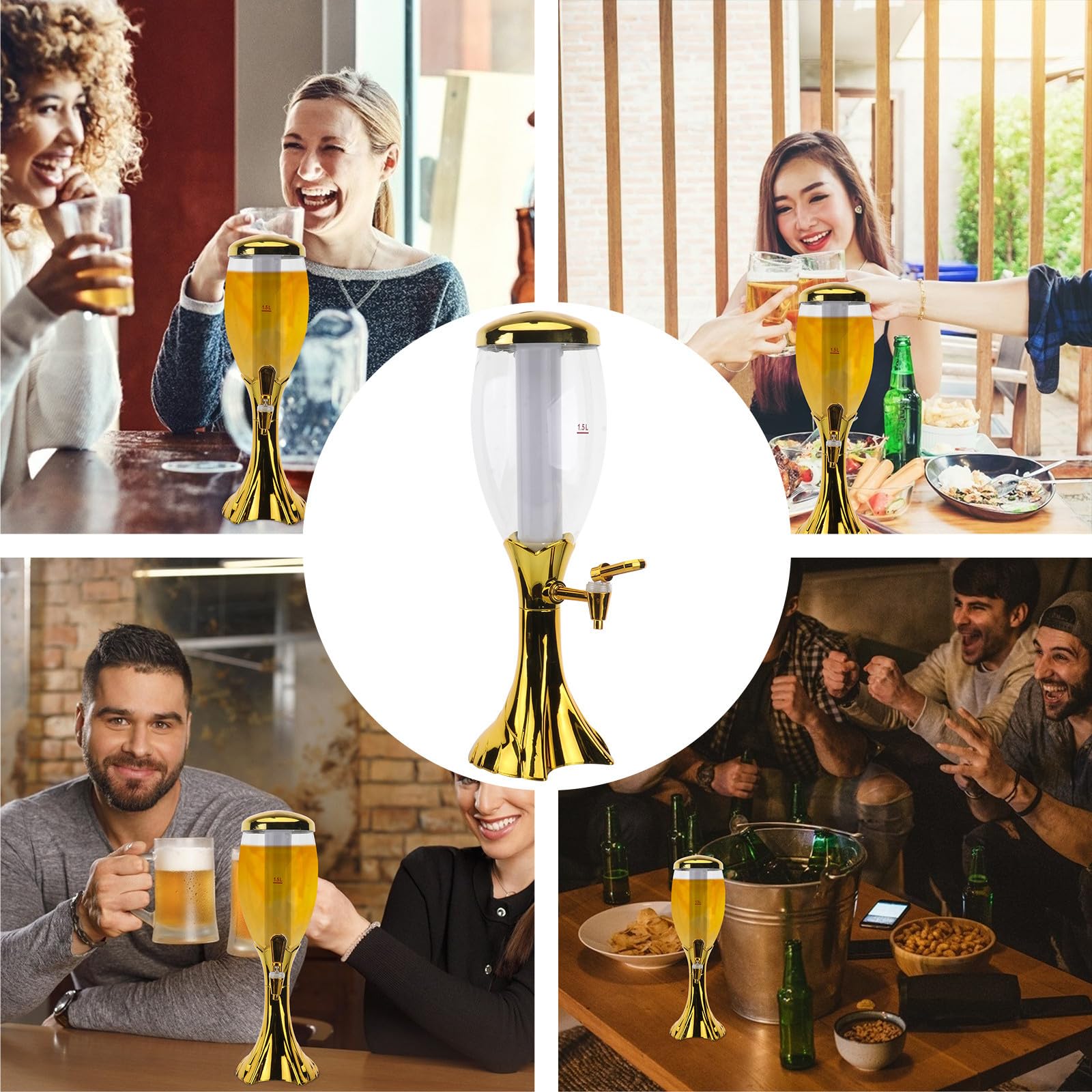 1,5l Party Bierzapfanlage mit Kreativem Design und Einfachem Nachfüllen als Oktoberfest Deko und Praktischer Getränkespender für Partys
