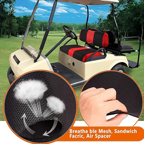 Miniatura 97 de Juego de fundas de asiento de carrito de golf, fundas para asientos delanteros de carrito de golf, ajuste para Club Car Precedent OEM, cojín