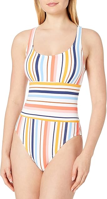 Next Women S Minimalist Cross Back One Piece Swimsuit At Amazon Women S Clothing Store