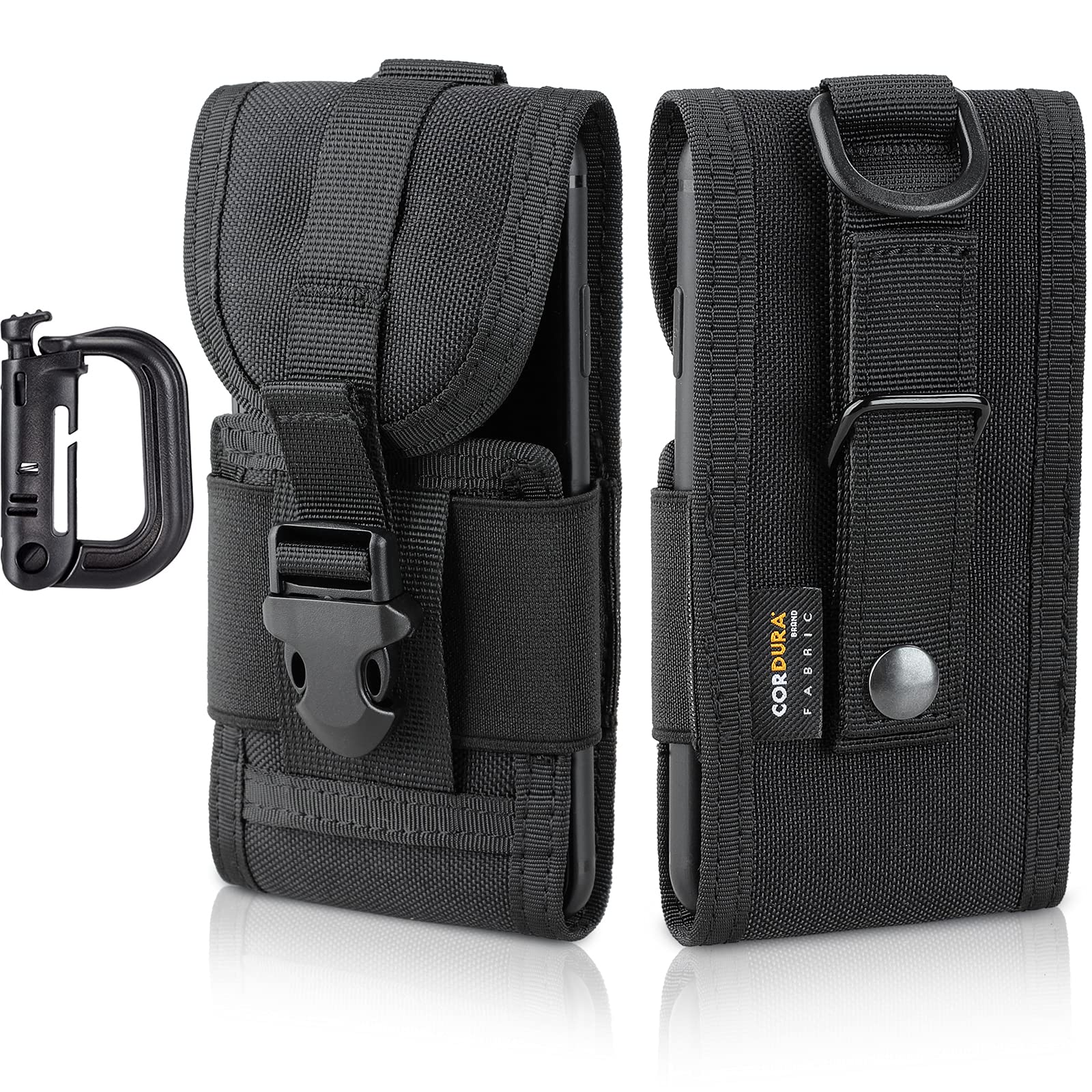 WYNEX Tactical Molle Phone Pouch, EDC Phone Holster Tactical Smartphone Pouch Molle Cell Phone Case Bag Molle Attachment for iPhone 12/11 Pro Max/Pro Samsung S20/S10/S9/S8+/S8 black