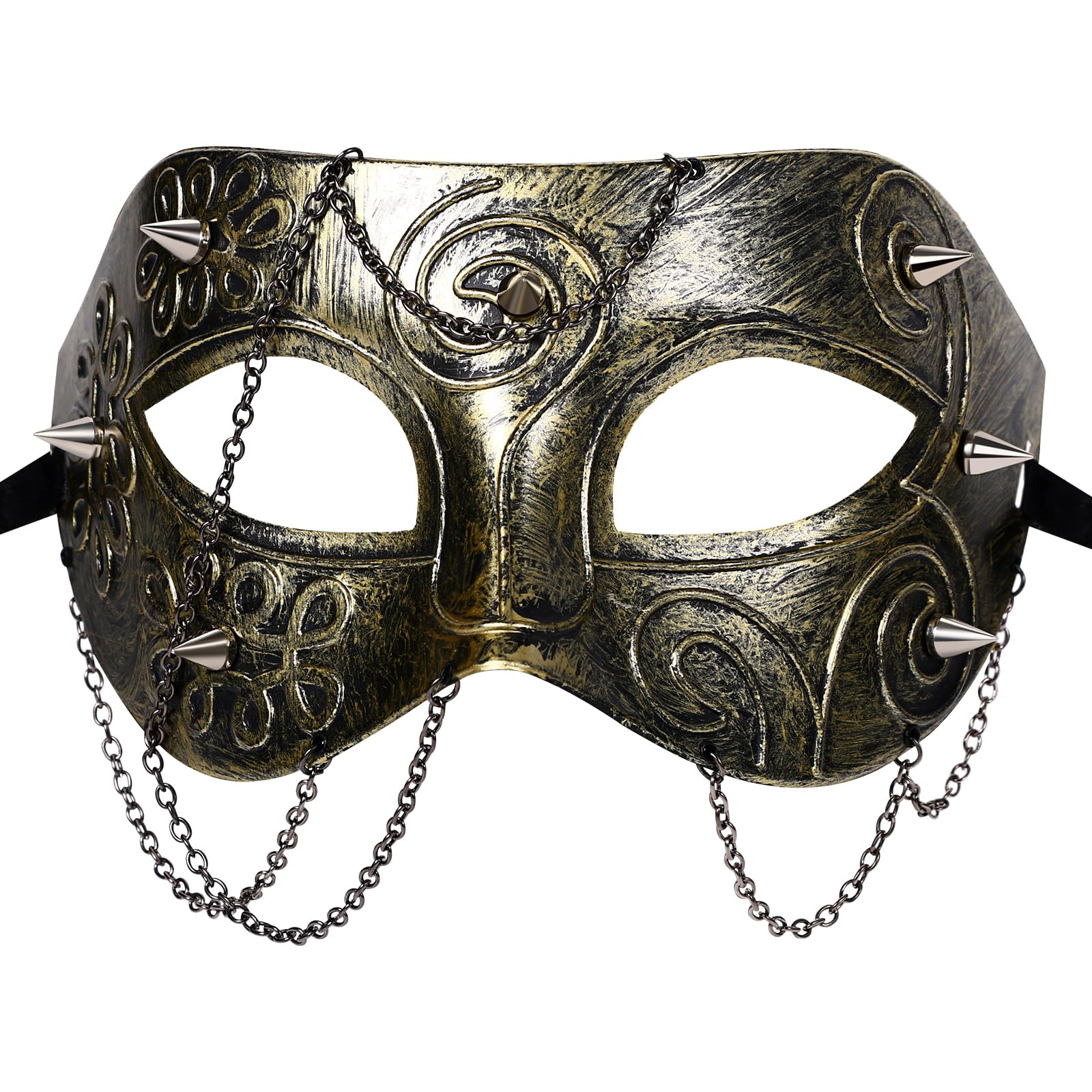 Oidea Masquerade Mask for Men Women: Antique Gold Gothic Steampunk Ghost Phantom Of The Opera Mask Halloween Costume Party Prom Ball Mardi Gras Venetian Mask