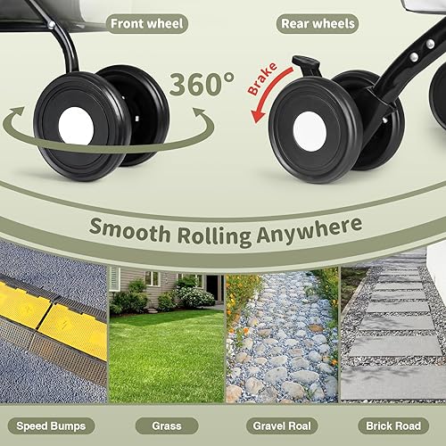 Miniatura 6 de Cochecito doble para mascotas para perros y gatos Cochecito de perro plegable con transportadores desmontables, cinturones de seguridad y 4 ruedas