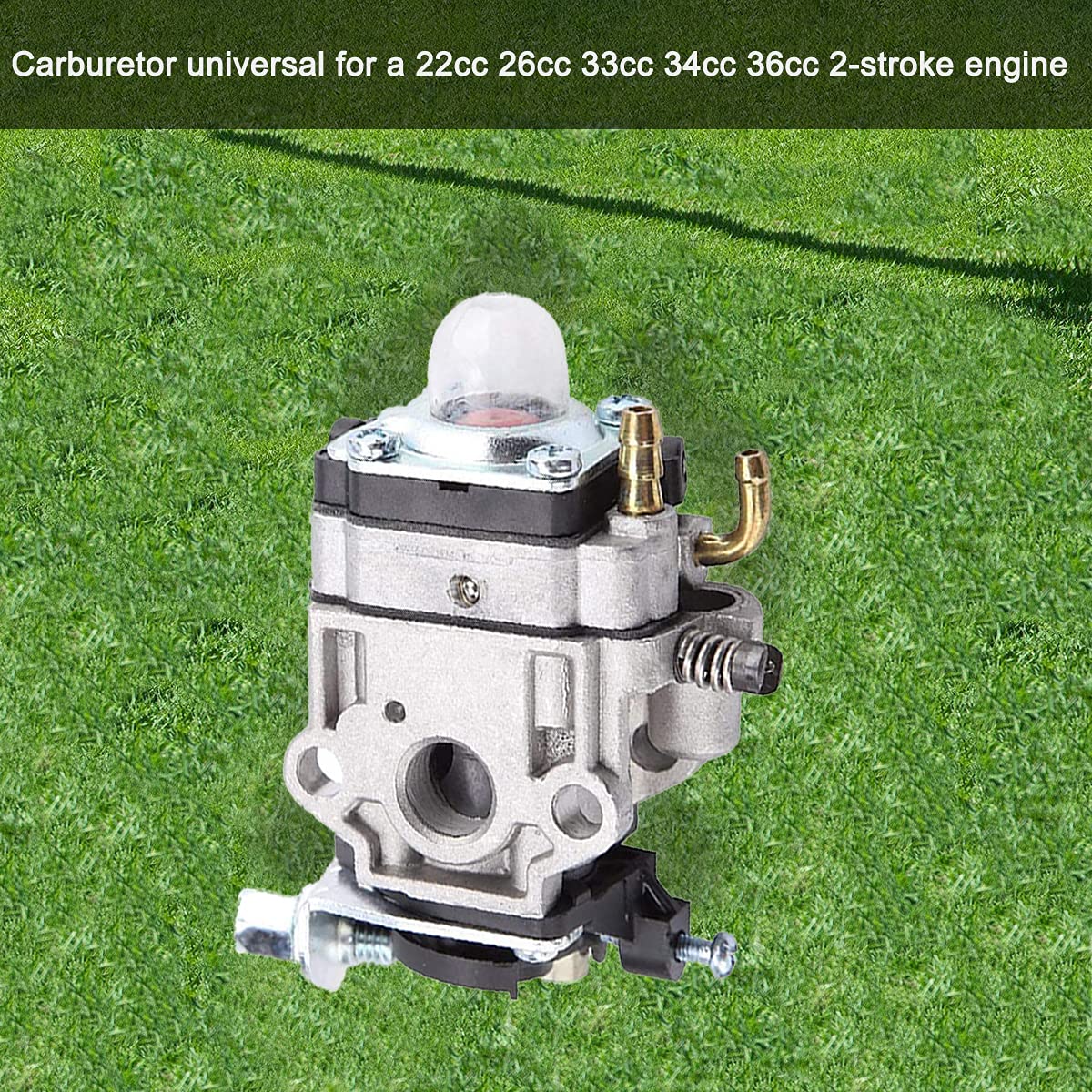 ZAMDOE 11mm remplacement de carburateur pour haie 2 temps débroussailleuse tronçonneuse 22cc 26cc 32cc 34cc 36cc moteurs, avec joint de conduite de carburant