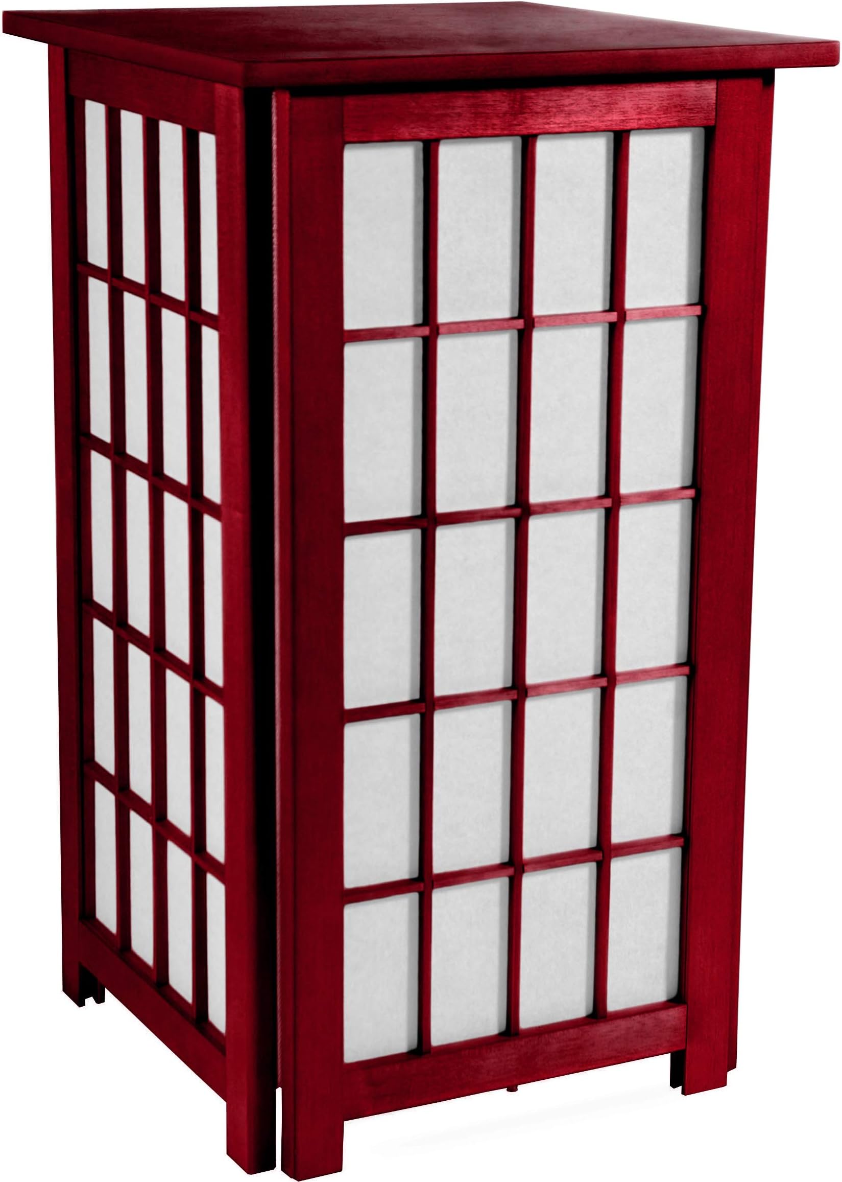 Red Lantern 27" Tall Hokkaido End Table Shoji Lamp, Rosewood