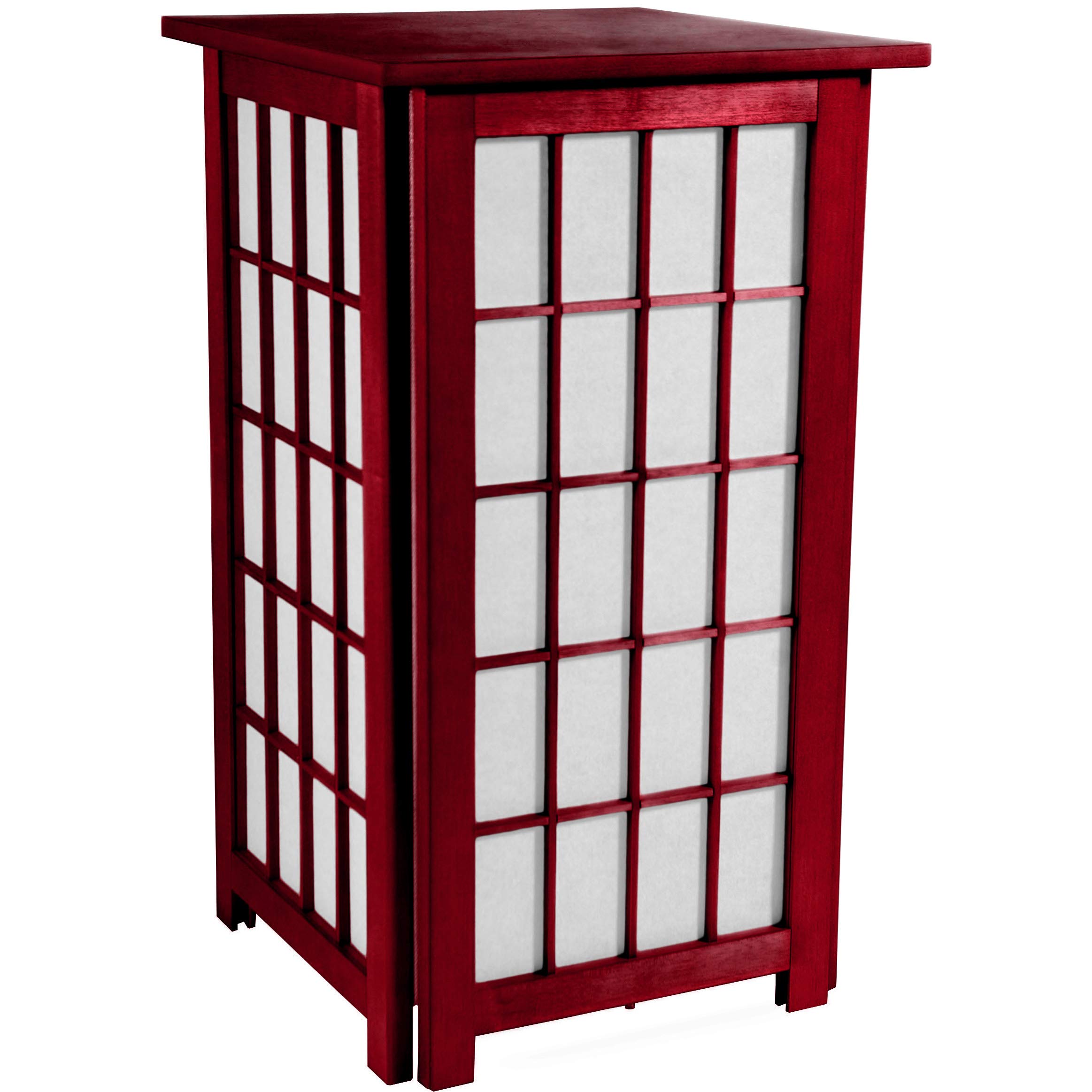 Red Lantern 27" Tall Hokkaido End Table Shoji Lamp, Rosewood