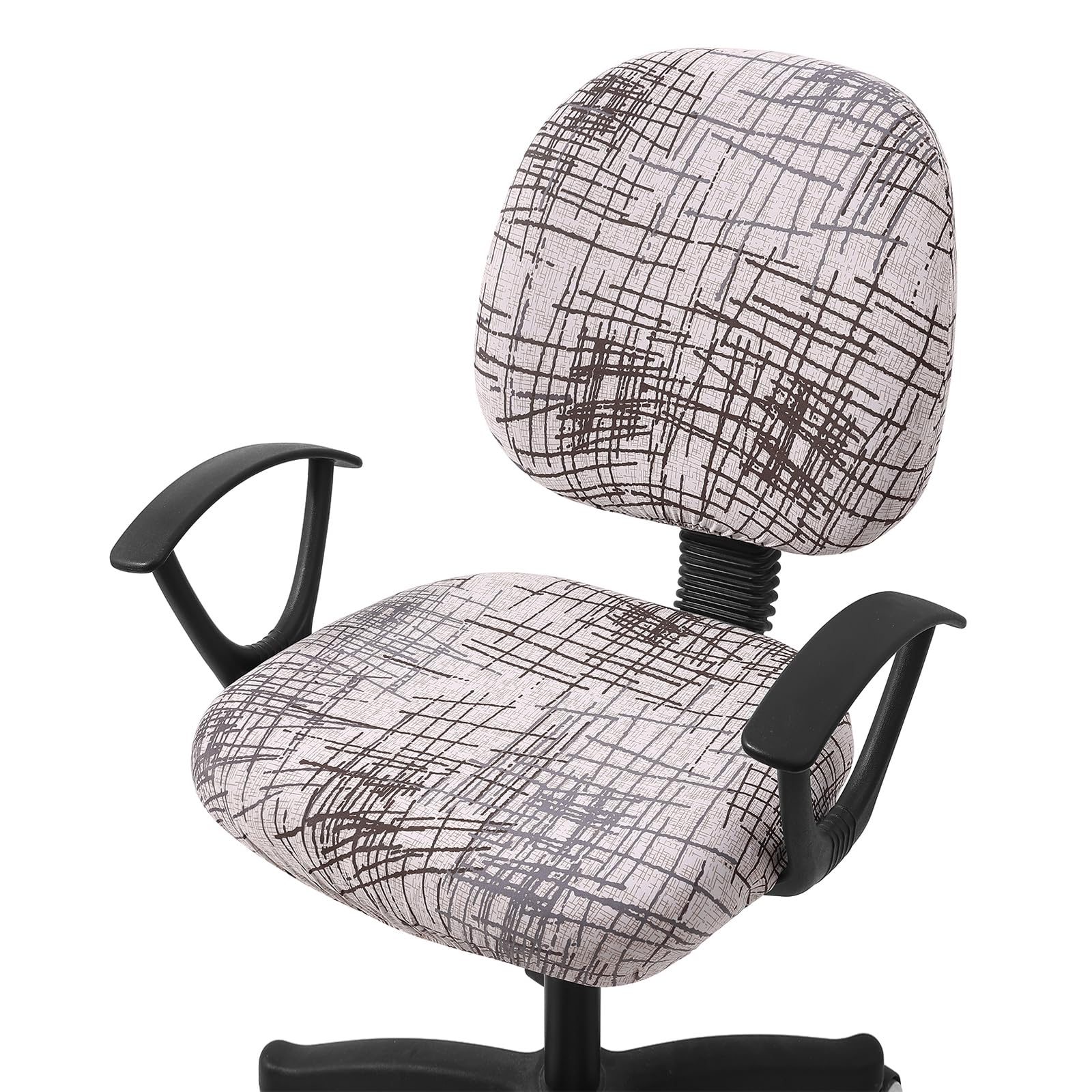 Smiry Stretch Printed Office Computer Chair Covers, Universal Washable Removable Desk Rotating Chair Slipcovers Protector, Seat + Backrest Cover -
