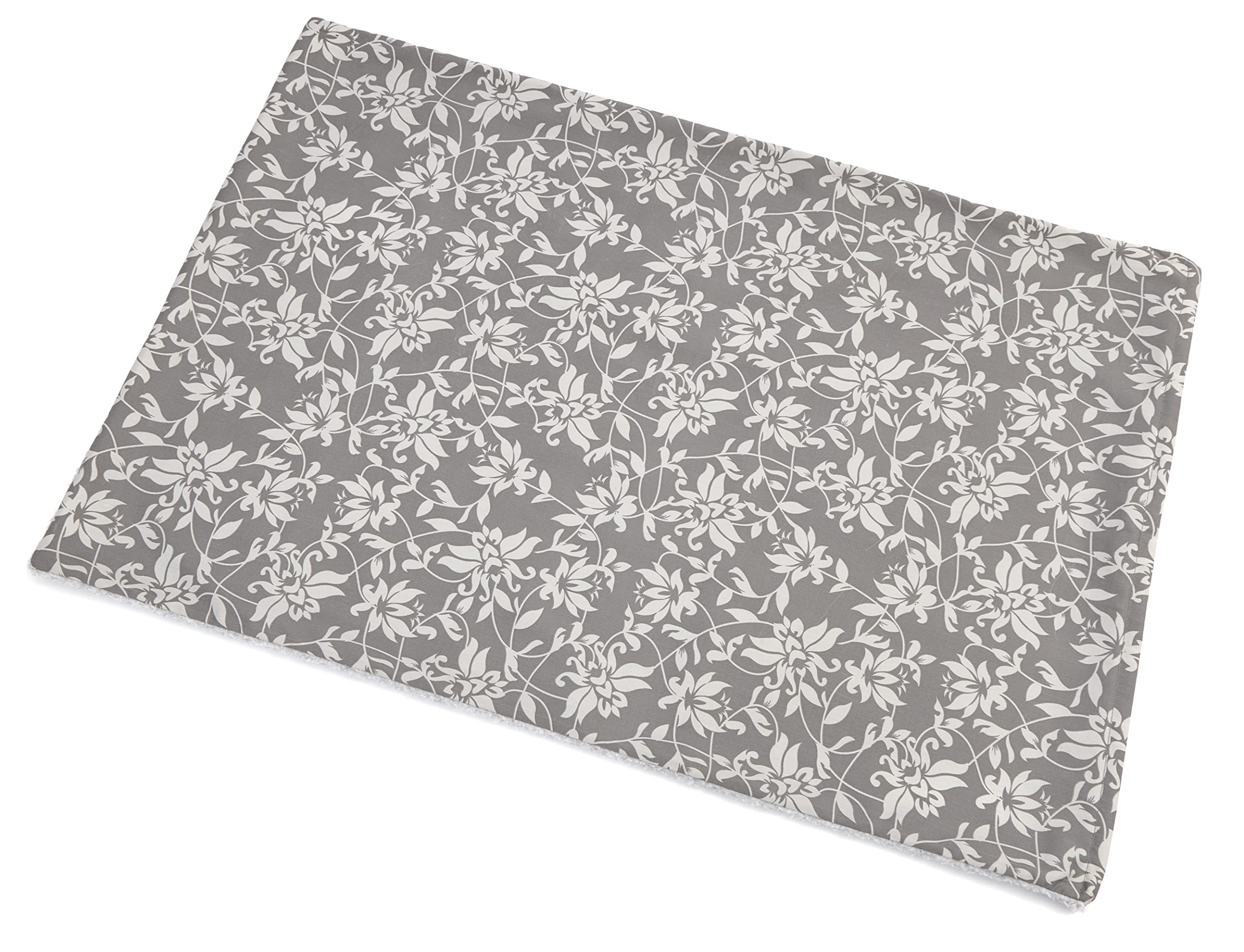 Midwest Quiet Time Reversible Crate Pan Cover 42" Gray Floral/Fleece