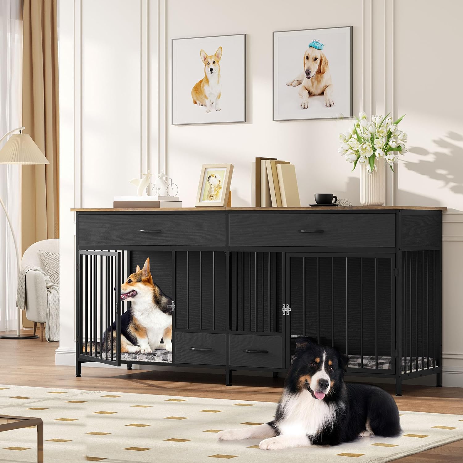 Transform Your Space with the YITAHOME Double Dog Crate: Stylish and Functional!