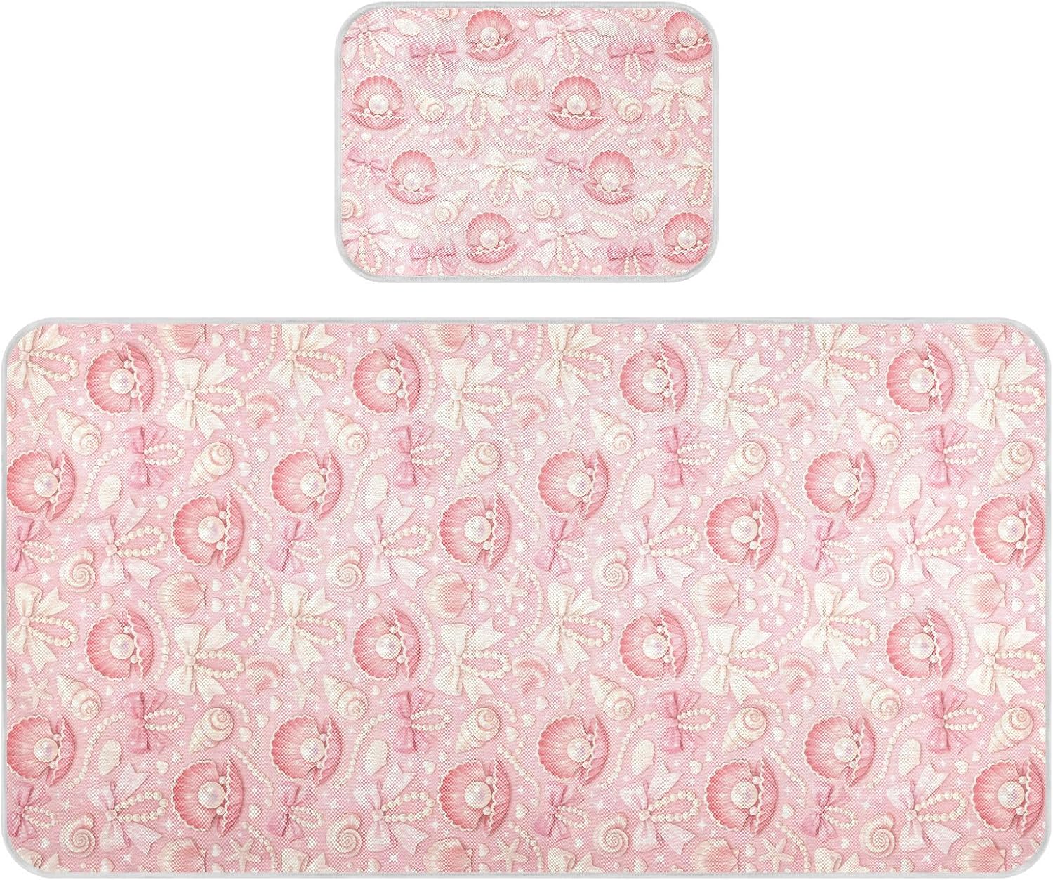 Baby Cooling Mat Retro Coquette Summer Ice Silk Breathable Mesh Summer Crib Mattress Pad with Pillowcase, Soft Cooling Sleeping Surface for Infant & Toddler, 52"x28"