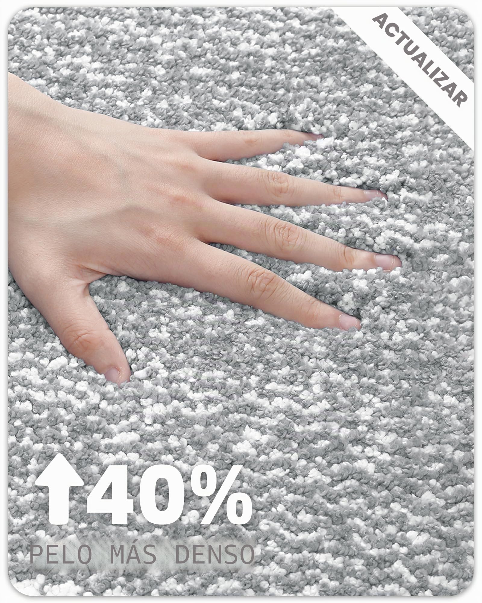 Color G Alfombra de Baño Antideslizante, Alfombrilla para Bañera,Alfombras Ducha Microfibra Suave,Alfombrillas Lavable en la Lavadora, Súper Absorbente 60 x 150 cm (Gris)