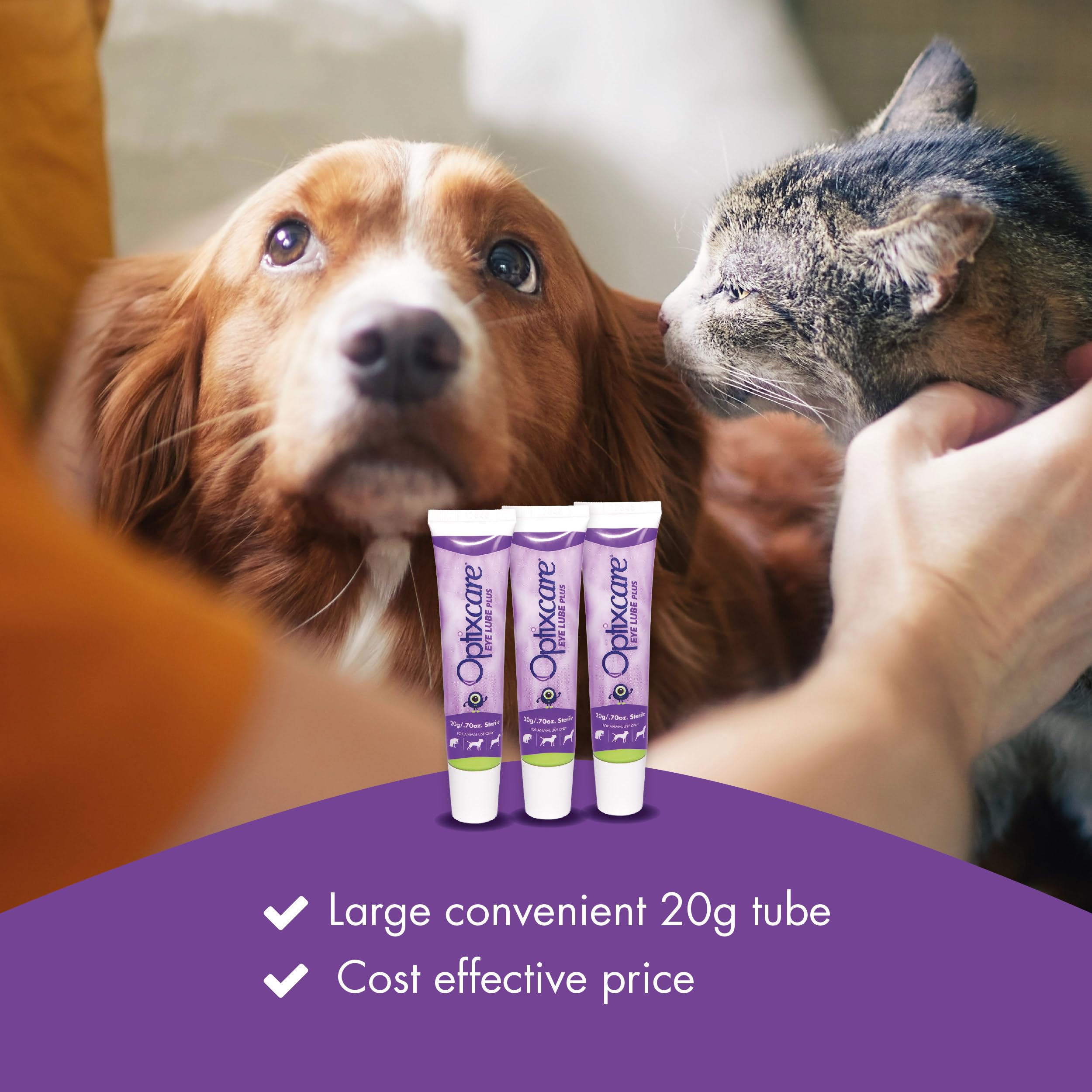 OptixCare Eye Lube Plus + Hyaluron 20g for Dog Cat Horses, Pack of 3 — Amazon image 2