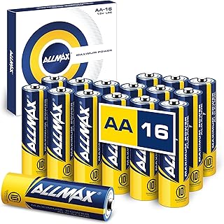 Allmax AA Maximum Power Alkaline Double A Batteries (16 Count) – Ultra Long-Lasting, Leakproof Design, 10-Year Shelf Life, Maximum Performance (1.5V)