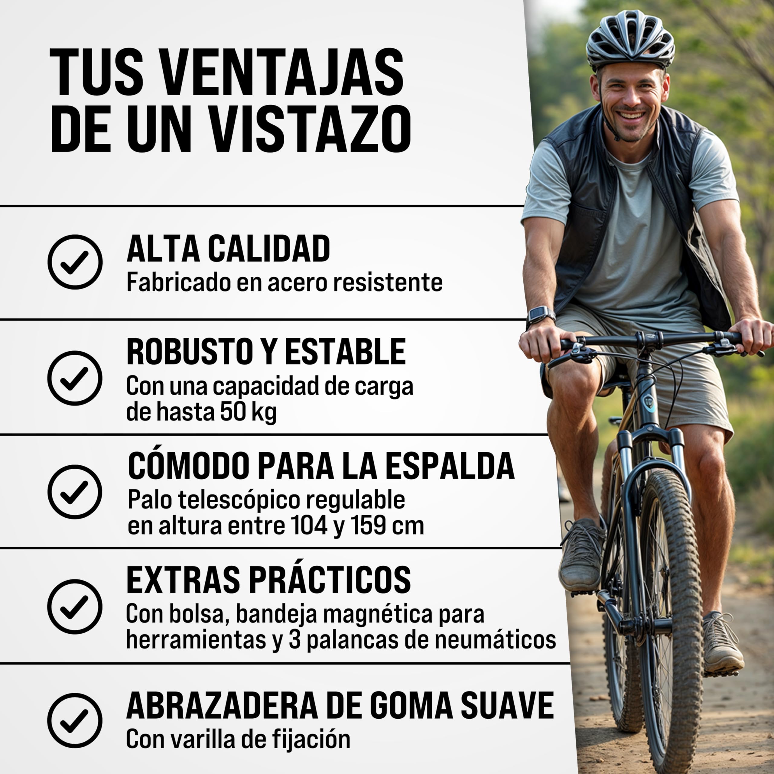 MONZANA® Caballete Reparación Bicicleta 50 kg Altura Regulable Plegable Set Llave Dinamométrica 1/4 Pulgadas Soporte Manillar Bolsa Transporte