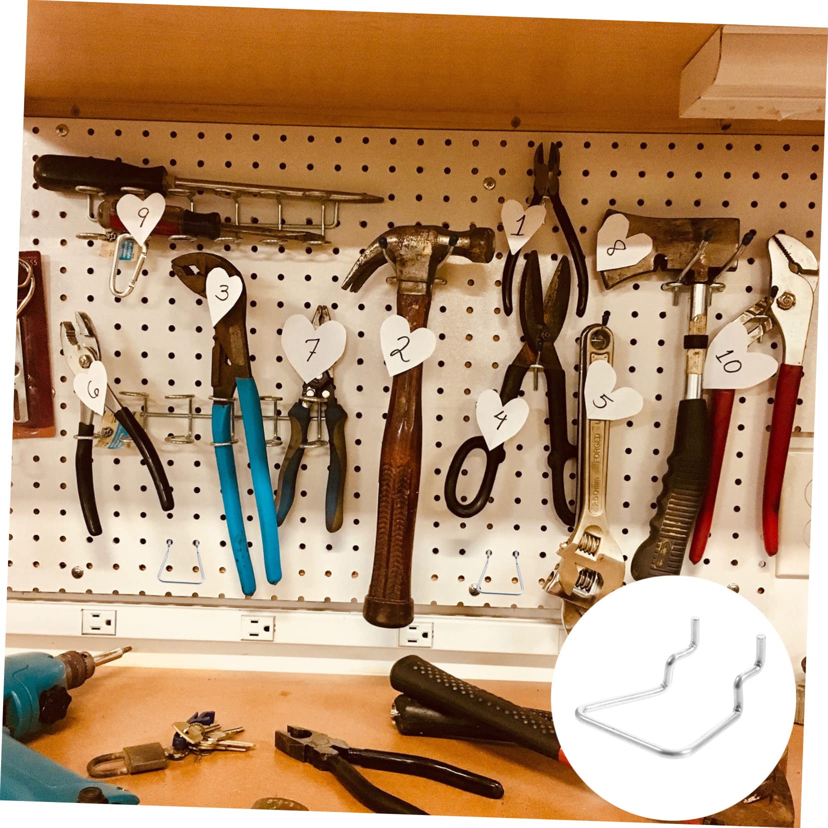 GLEAVI Heavy Duty Pegboard Hooks 5 Pack Storage Hook for Pegboard Iron Accessories Strong Bearing Capacity