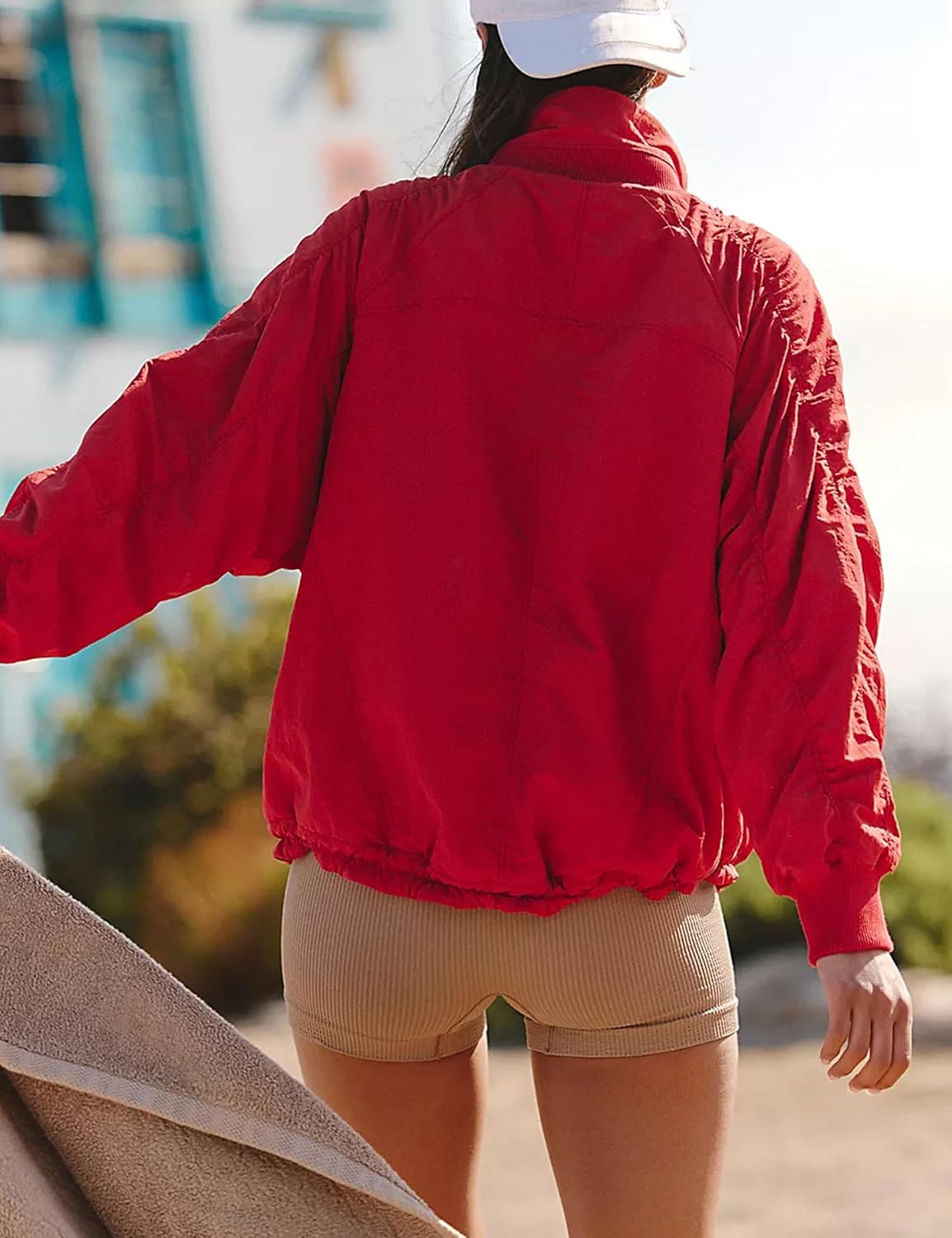 Womens Windproof Outdoor Jacket Fleece Lined Zip Up Lightweight Coat with pockets Fall Travel Casual Wear - Image 6