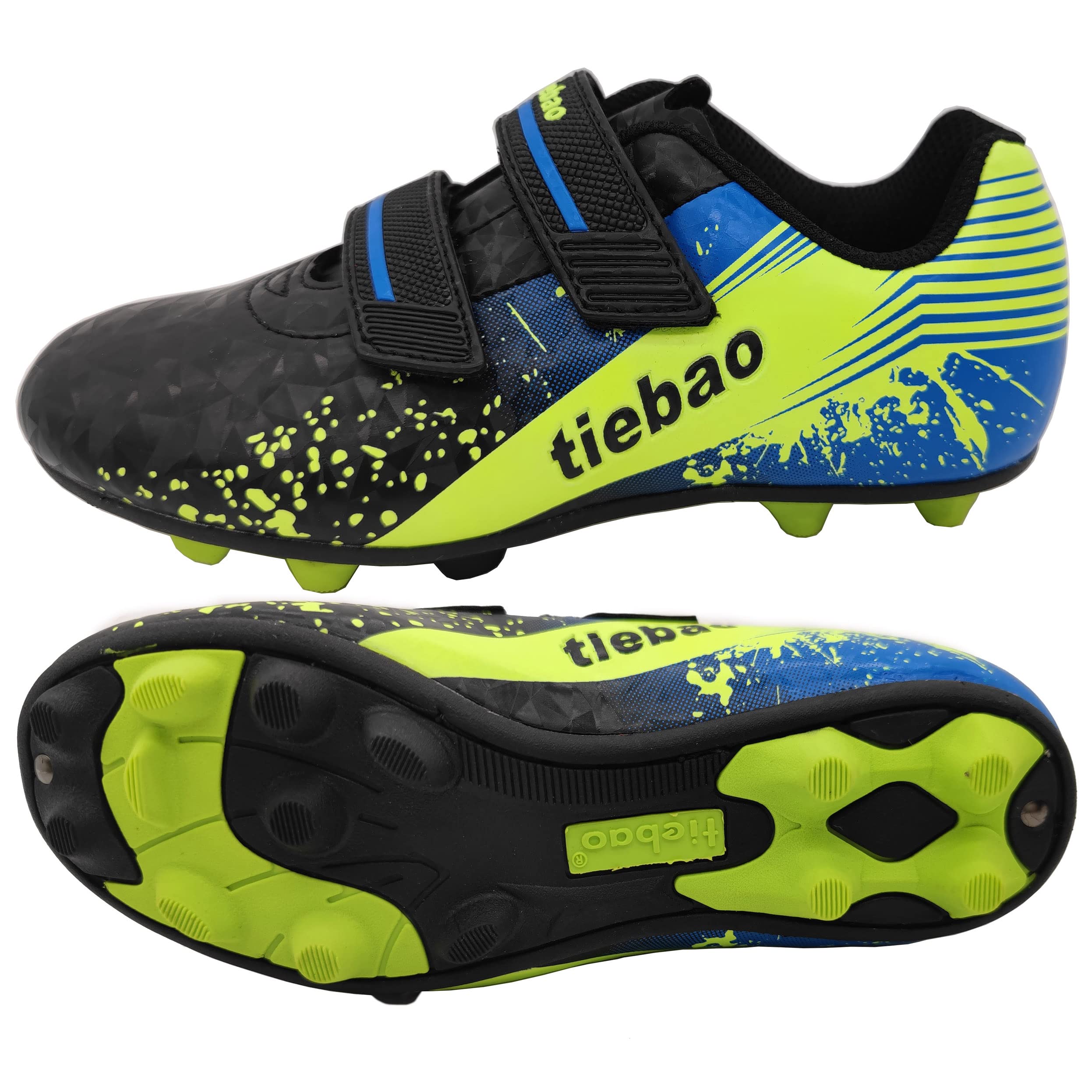 tiebaoGanar Kids' Performance Soccer Cleats Shoes Football (Little Kid/Big Kid) Black TBG-S76660A/Black-32