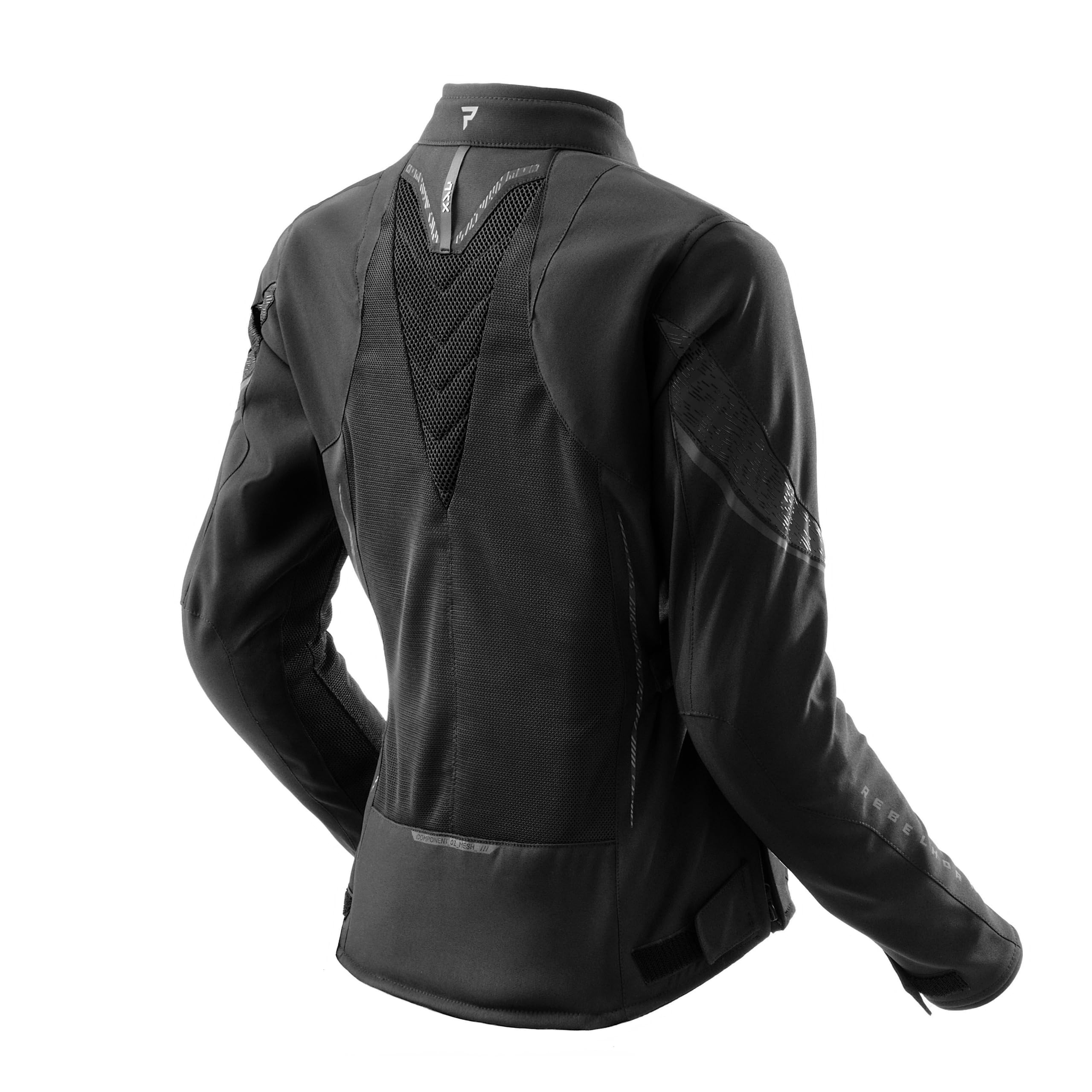 REBELHORN Jax Lady Chaqueta de Moto Mujer | Textil | Protector de Codos, Hombros y Espalda Nivel 2 | Membrana Humax Extraíble | Grandes Paneles de Ventilación de Malla | Tallas hasta 10XL