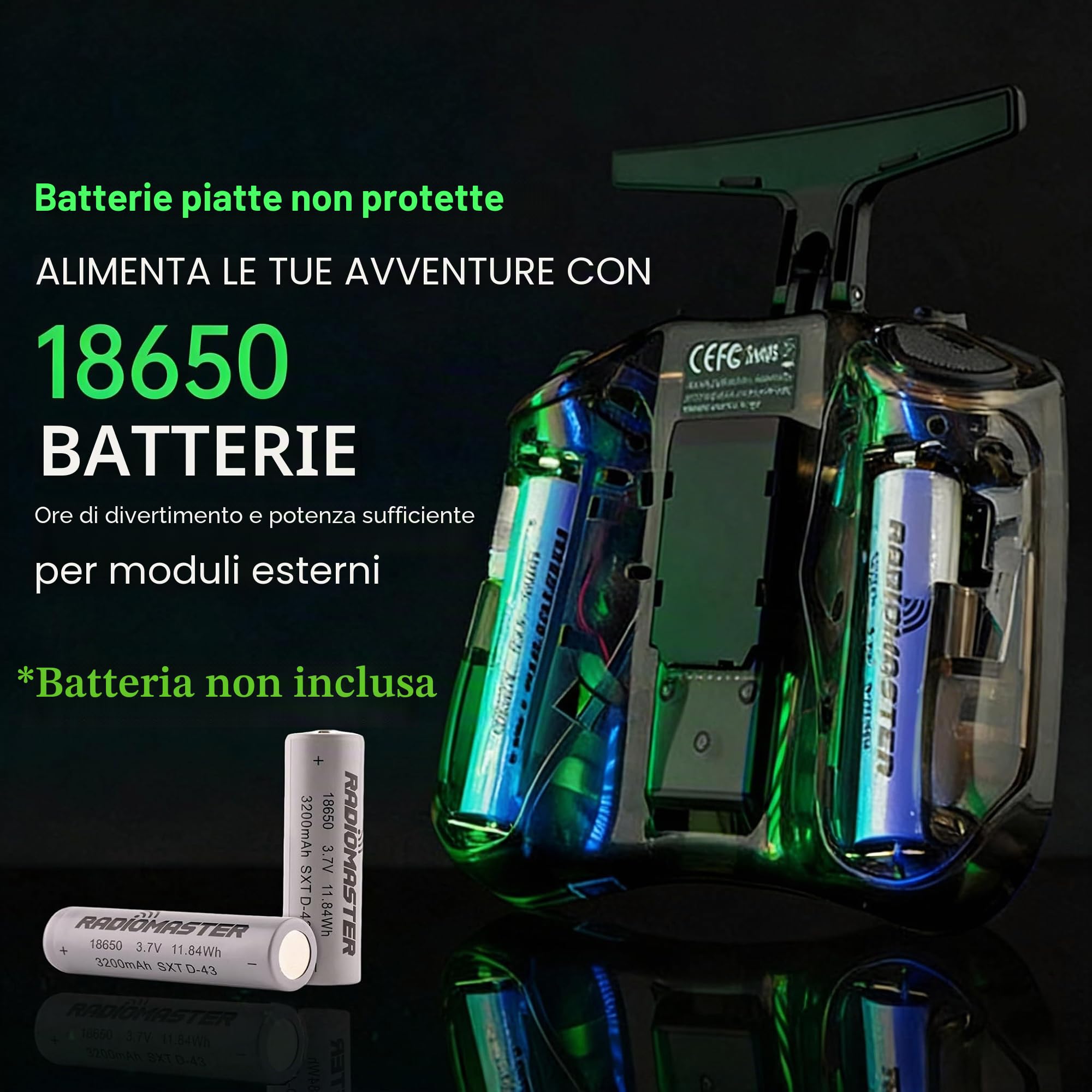 Telecomando Radiomaster Pocket ELRS - Trasmettitore EdgeTX Portatile con Joystick ad Effetto Hall e Luce LED, Compatibile con droni FPV/elicotteri RC, auto RC, barche RC e multirotori