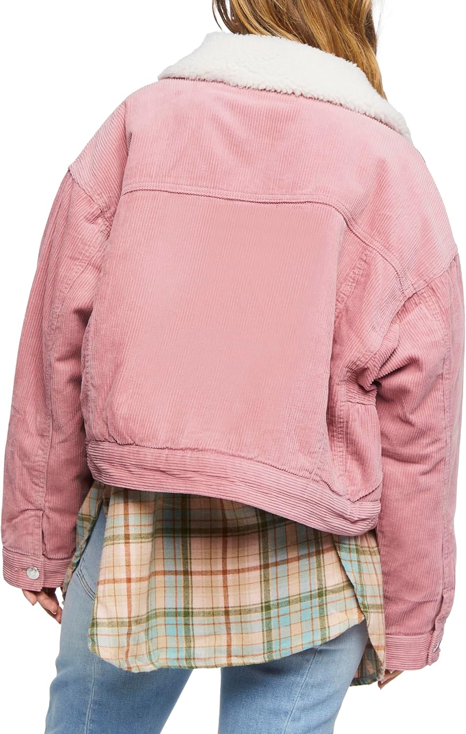 Forever 21 Womens Cotton Faux Shearling Jacket - Image 4