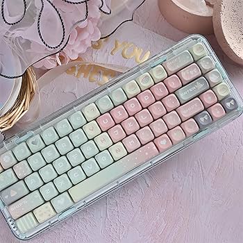 Amazon.com: ZMX Cute MOA Keycaps,Gradient Pink Kawaii Round