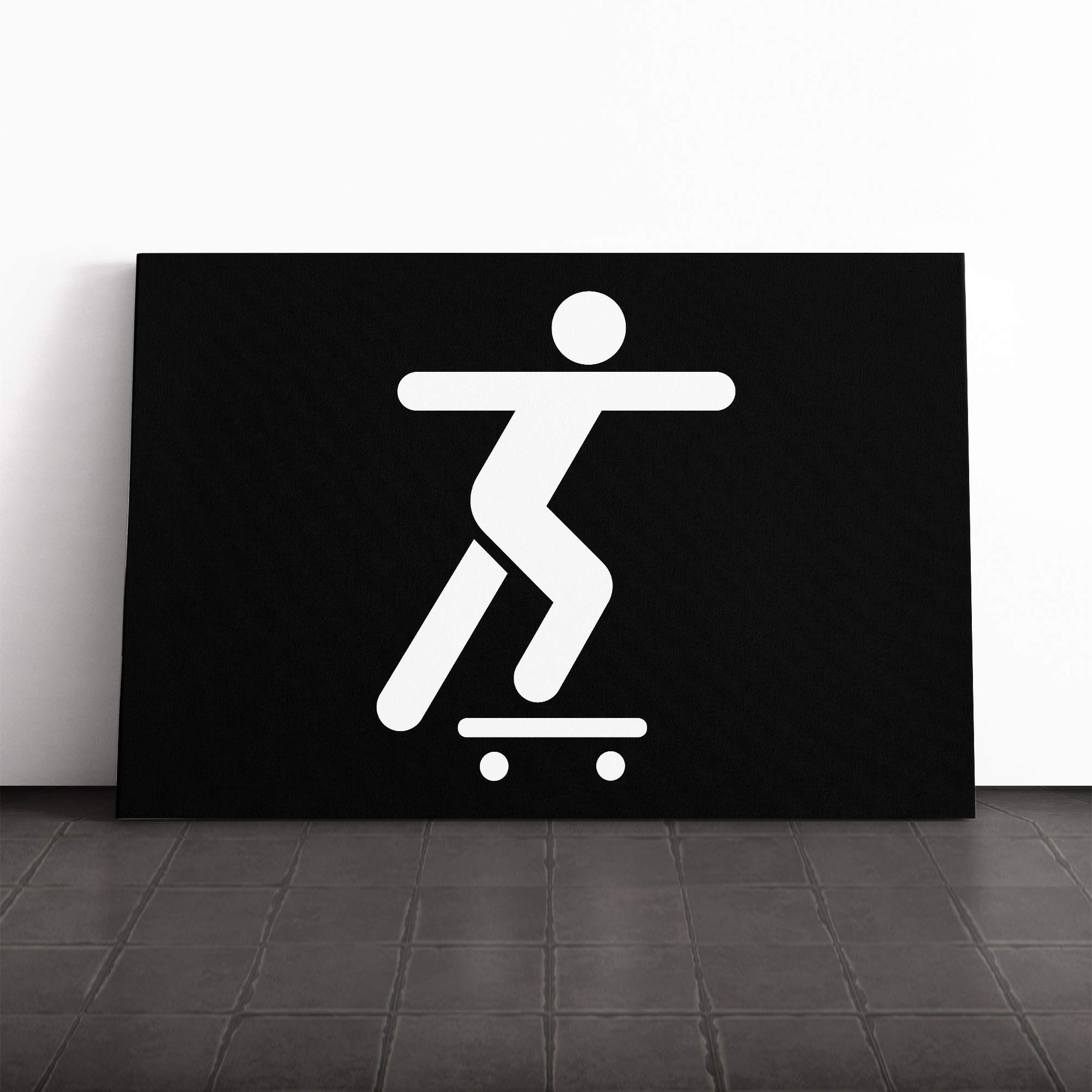 Skateboard Sign (2) Canvas Print | Gallery Wrapped 30mm Frame Wall Art | 20x14 inches | Ready to Hang | Modern Picture | Living Room Bedroom Lounge Office