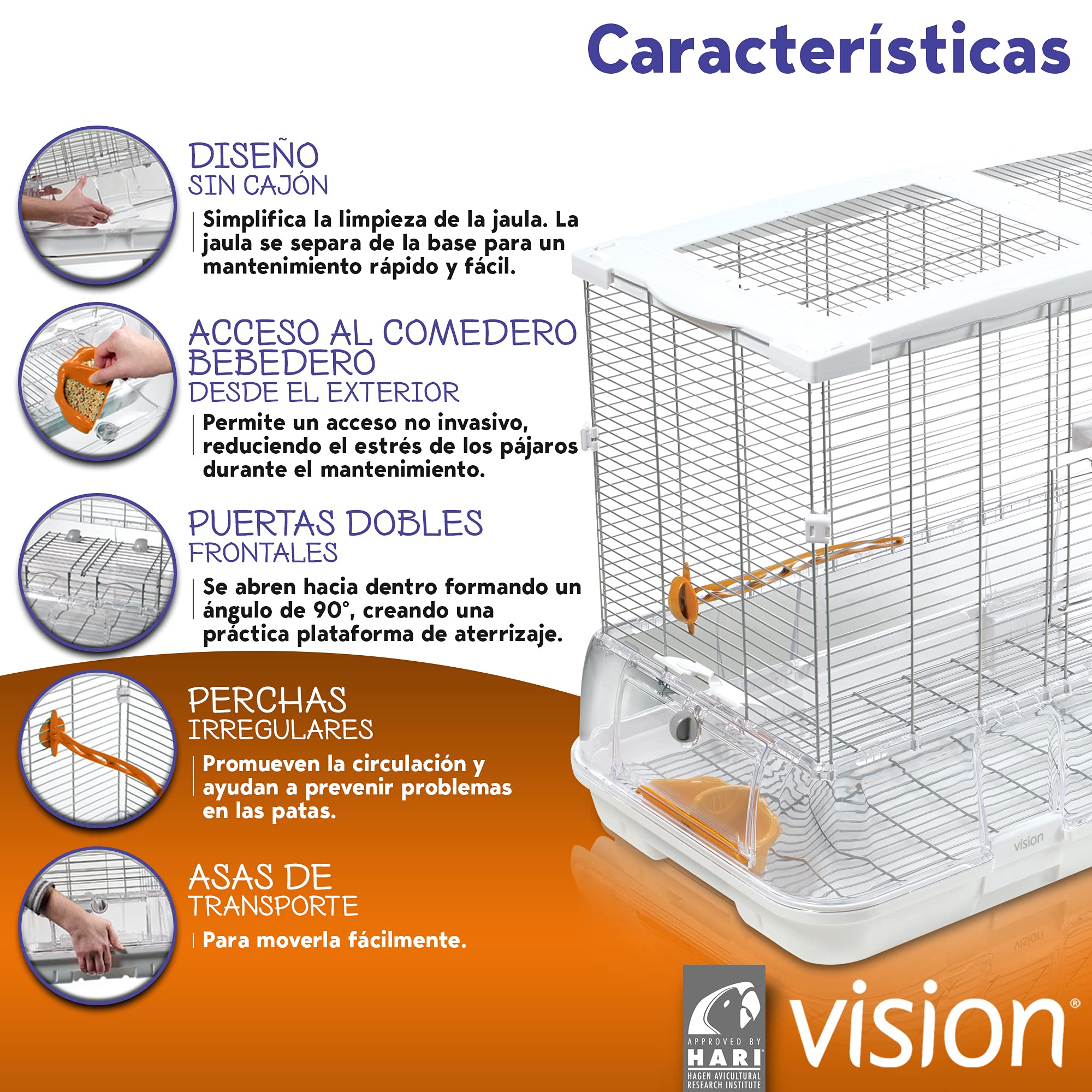 Vision Jaula Modelo L01, 78 x 42 x 56 cm, (WxDxH): 30.7 x 16.5 x 22 in
