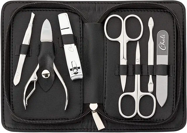Chali® 7-tlg. Nagelset mit Etui - Edelstahl Maniküre/Pediküre Set