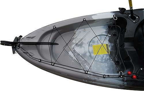 Miniatura 8 de BKC RA220 11.5 pies solo sentarse en la parte superior del pescador Kayak de pesca con asiento vertical de aluminio, paleta y timón controlado por