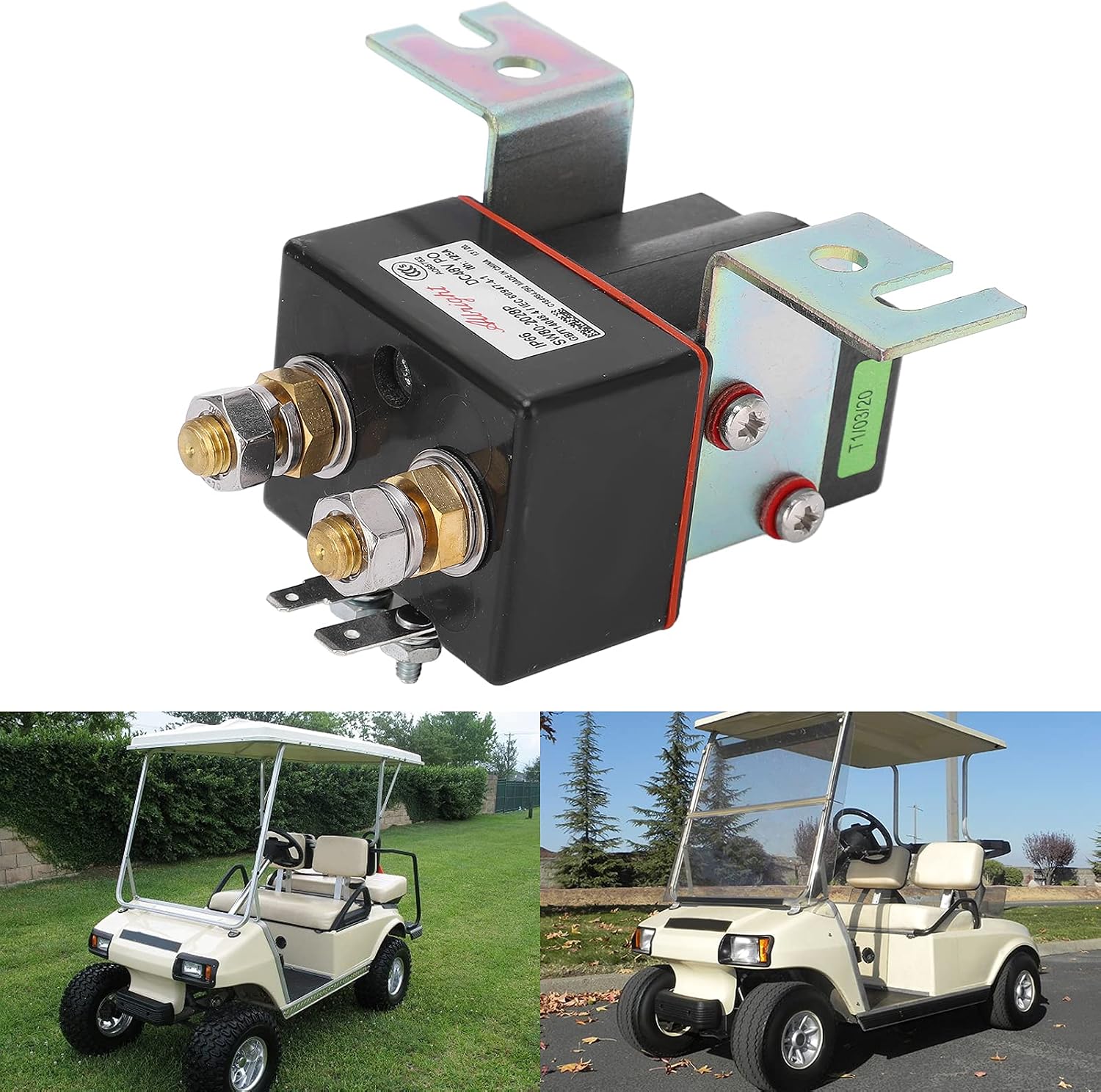 4 Terminal Solenoid Coil 101908701 Replacement for Carts Precedent 2004 2008 48V, Installation, Durably Rubber and Metal Material