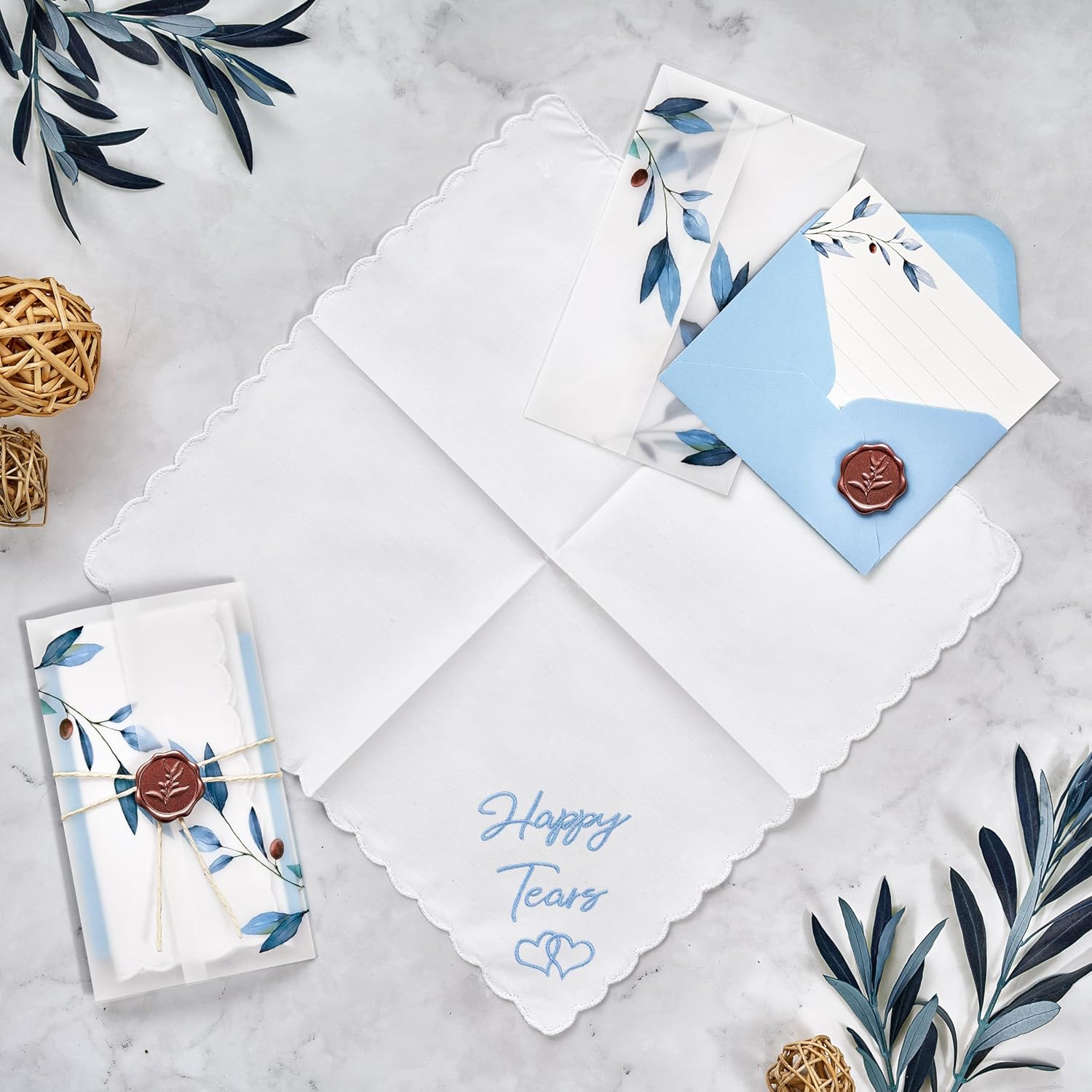 Mother Of The Bride Gifts Something Blue For Bride On Wedding Day Handkerchief - Image 4