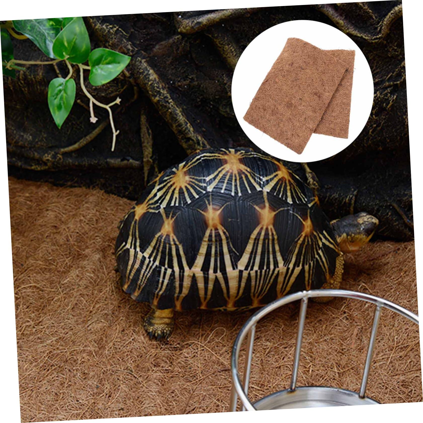 BESTonZON Tappetino per Rettili in Fibra di Cocco Antiscivolo 4 Pezzi | Color Caffè, Morbido e Confortevole, per Serpenti e Rettili, Uso Domestico e Negozi per Animali