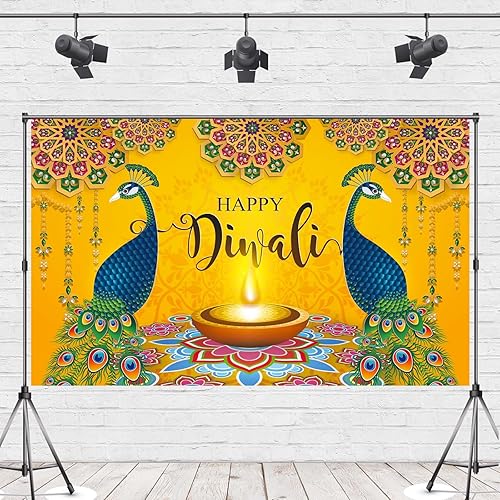 Miniatura 4 de Peacock Diwali Decor - Fondo indio para el hogar con luces y manualidades