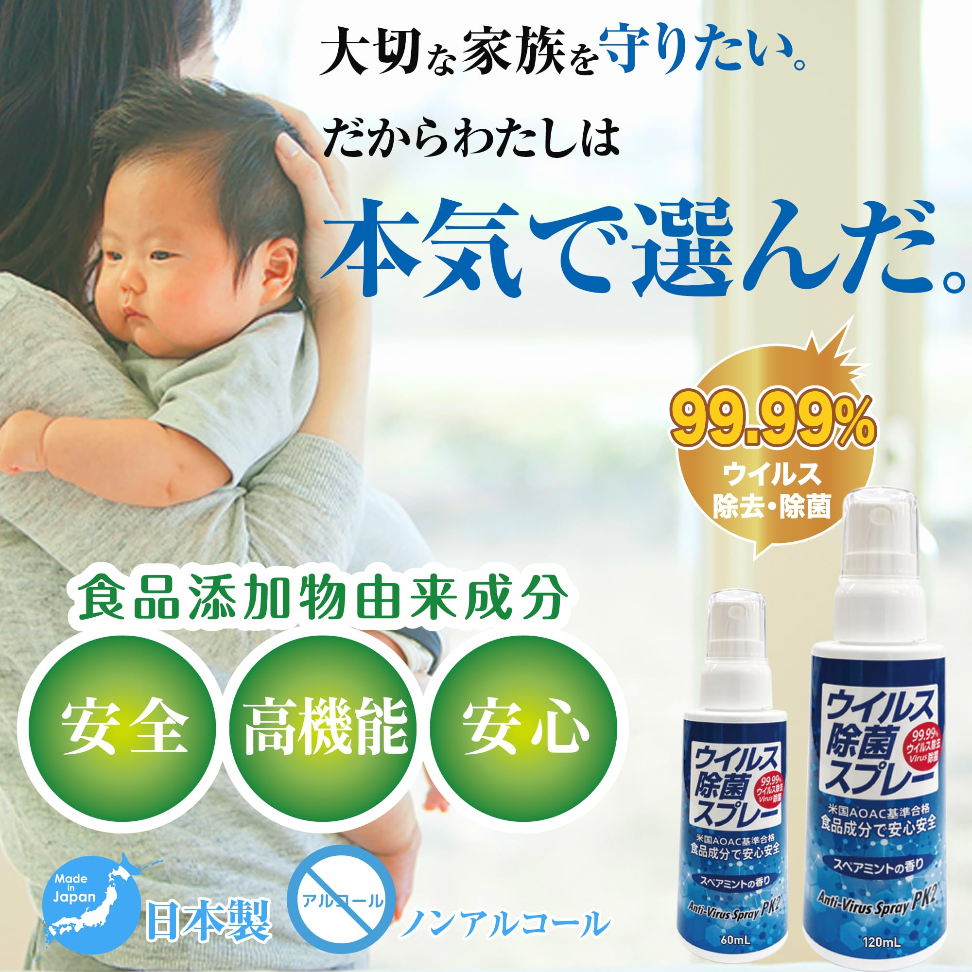 携帯消毒液スプレー 4つセット Amazon.co.jp: ウイルス 除菌スプレー PK2 【60ml】 消毒