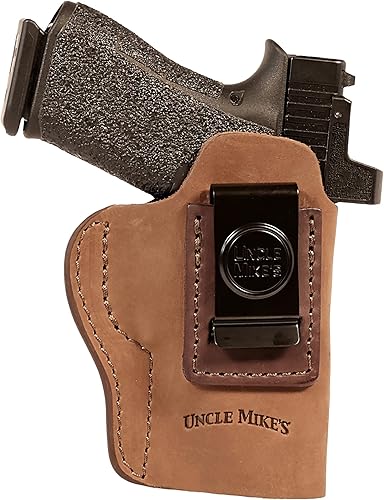 Uncle Mike's Funda Taurus G3C, funda de cuero IWB para Glock 19, Glock 17, 19, 22, 23, Taurus G2C, M&P Shield 0.354 in, funda Shield Plus, funda